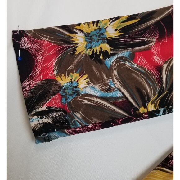 JOSTAR Multicolor Floral Stretch Travel Knit Slinky TOP Size - SEE MEASUREMENTS - Picture 4 of 8